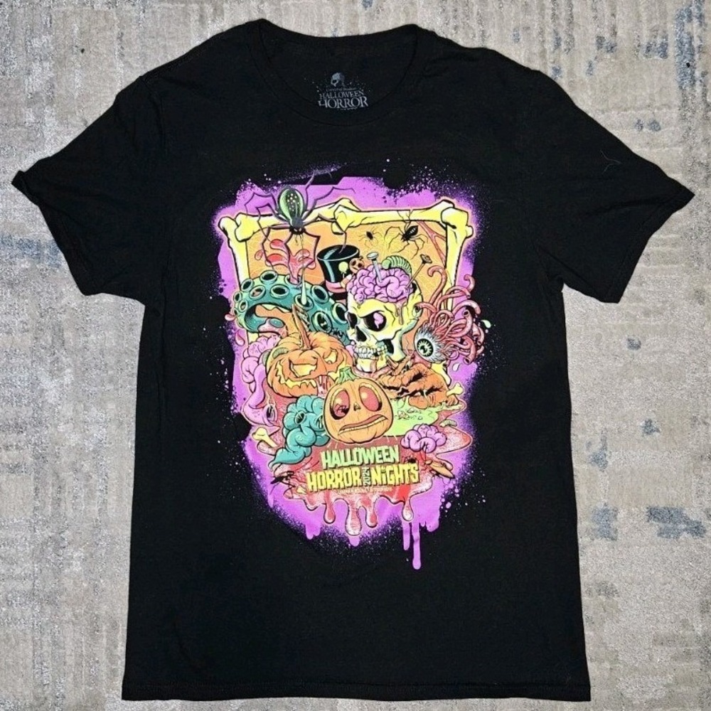 Universal Studios Halloween Horror Nights 2024 Black Graphic T-Shirt Mens Medium